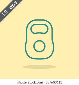 Weight sign icon, Kettlebell icon - Vector