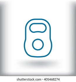 Weight sign icon, Kettlebell icon - Vector