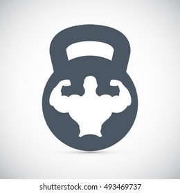 Weight sign icon, Kettlebell icon - Vector