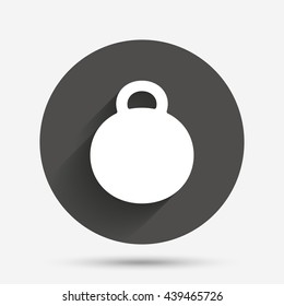 Weight sign icon. Sport symbol. Fitness. Circle flat button with shadow. Vector