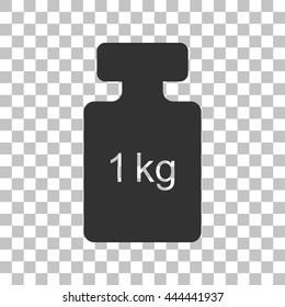 Weight simple sign. Dark gray icon on transparent background.