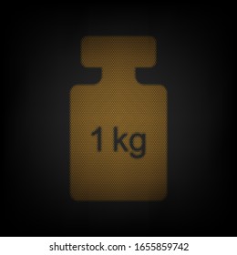 Weight simple sign. Icon as grid of small orange light bulb in darkness. Illustration.