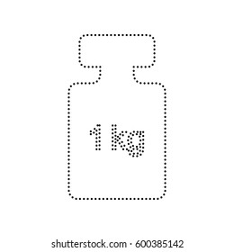 Weight simple sign. Vector. Black dotted icon on white background. Isolated.
