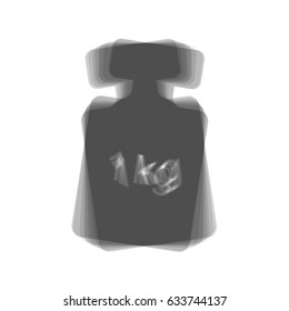 Weight simple sign. Vector. Gray icon shaked at white background.