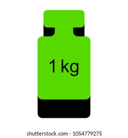 Weight simple sign. Vector. Green 3d icon with black side on white background. Isolated.