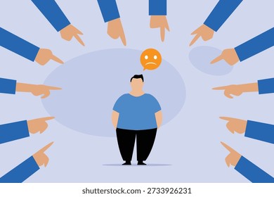 weight stigma, body shaming, and social discrimination 2d flat vector illustration