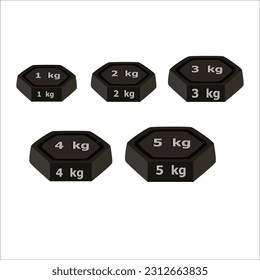 Weight Stones 1 kg to 5kgs. vector illustration. weight measuring stone. on white background. Simple KG weight icon.