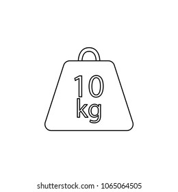 Weight symbol 10 kilograms icon. Element of measuring instruments for mobile concept and web apps. Thin line icon for website design and development, app development. Premium icon on white background