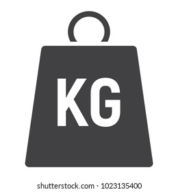 Weight symbol glyph icon, logistic and delivery, kilogram sign vector graphics, a solid pattern on a white background, eps 10.