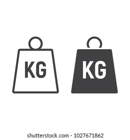 Weight symbol line and glyph icon, logistic and delivery, kilogram sign vector graphics, a linear pattern on a white background, eps 10.