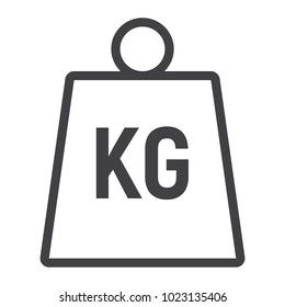 Weight symbol line icon, logistic and delivery, kilogram sign vector graphics, a linear pattern on a white background, eps 10.