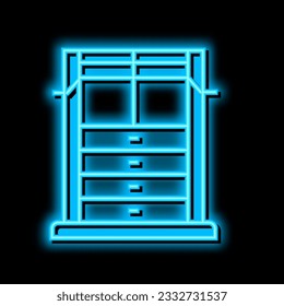 weight training apparatus neon light sign vector. weight training apparatus illustration