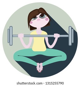 Weight training icon. Flat design vector illustration.