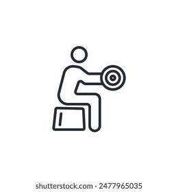 weight training icon. vector.Editable stroke.linear style sign for use web design,logo.Symbol illustration.
