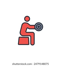 weight training icon. vector.Editable stroke.linear style sign for use web design,logo.Symbol illustration.