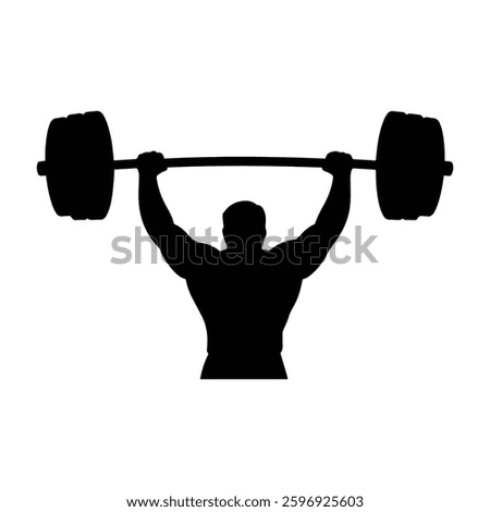 Weight training Man silhouette vector on white background