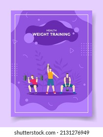 weight training for template of banners, flyer, books, and magazine cover