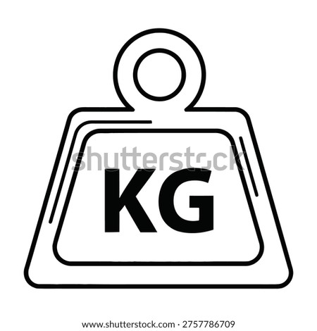 Weight unit kilogram symbol icon
