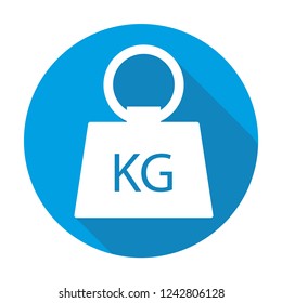 weight vector blue icon in modern flat style isolated. Symbol weight is good for your web design.