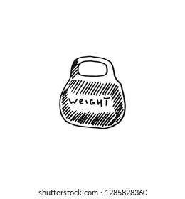 weight vector doodle sketch isolated on white background