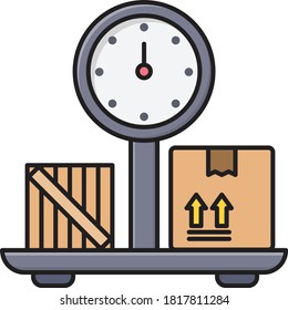 weight vector flat color icon 