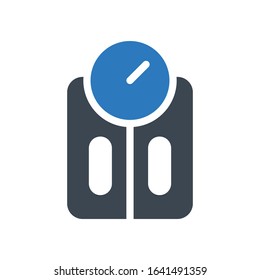 weight vector glyph flat icon 