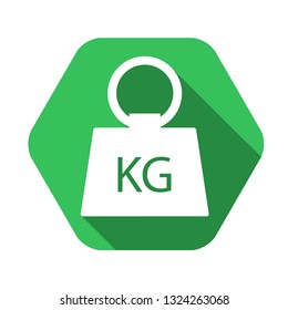 weight vector green icon in modern flat style isolated. Symbol weight is good for your web design.