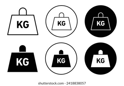 Weight vector icon set collection. Weight Outline flat Icon.