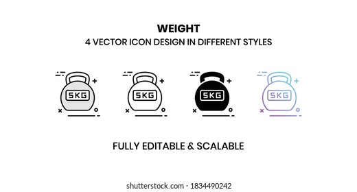Weight Vector illustration icons in different style
