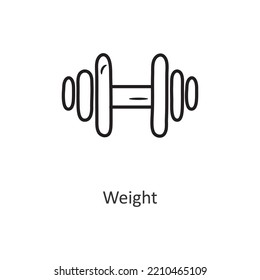 Weight Vector Outline Icon Design Illustration. Workout Symbol On White Background EPS 10 File