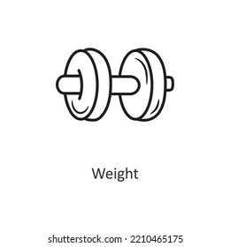 Weight Vector outline Icon Design illustration. Workout Symbol on White background EPS 10 File