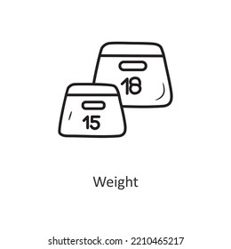 Weight Vector Outline Icon Design Illustration. Workout Symbol On White Background EPS 10 File