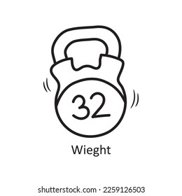 Weight vector outline Icon Design illustration. Olympic Symbol on White background EPS 10 File