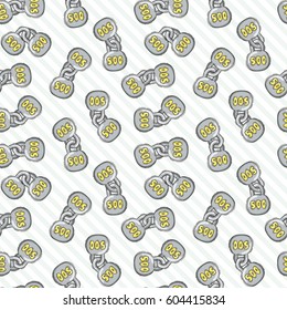 Weight vector seamless pattern. Circus bob. Doodle illistration