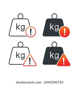 Weight warning icon. Illustration vector