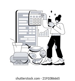 Weight watchers freestyle abstract concept vector illustration. Point counting system, foods clock, weight-loss diet, calories, saturated fat, online program, healthy recipes abstract metaphor.