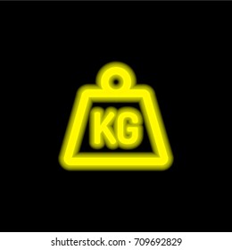 Weight yellow glowing neon ui ux icon. Glowing sign logo vector