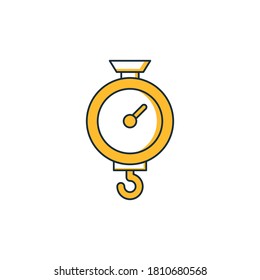 weight yellow theme icon vector illustration