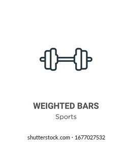 Weighted bars outline vector icon. Thin line black weighted bars icon, flat vector simple element illustration from editable sports concept isolated stroke on white background