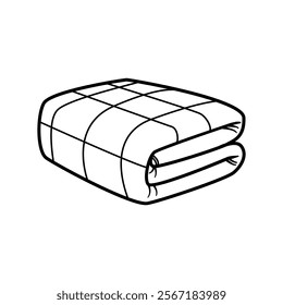 Weighted blanket. Outline icon isolated on white background. Vector illustration EPS 10.