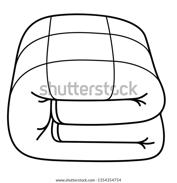 Weighted Blanket Vector Outline Icon Isolated Stock Vector
