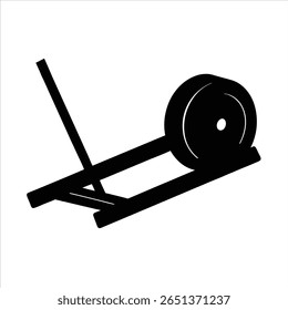 Weighted Sled Prowler Silhouette Vector Art Illustration