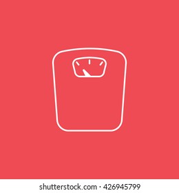 Weighting Flat Icon On Red Background
