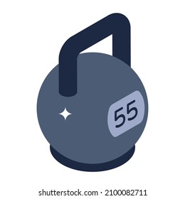 Weighting girya, isometric icon of kettlebell  

