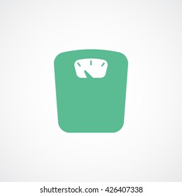 Weighting Green Flat Icon On White Background
