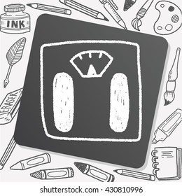 Weighting machine doodle drawing