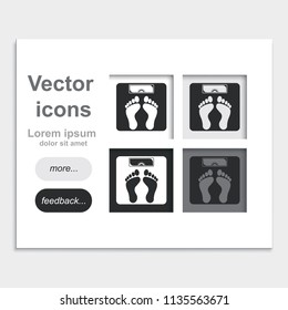 Weighting placed on web page template flat vector icon. Weight watchers illustration.