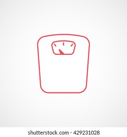 Weighting Red Icon On White Background
