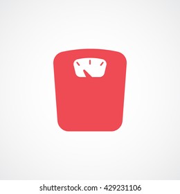 Weighting Red Icon On White Background
