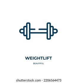 Weightlift icon. Linear vector illustration from beautiful collection. Outline weightlift icon vector. Thin line symbol for use on web and mobile apps, logo, print media.